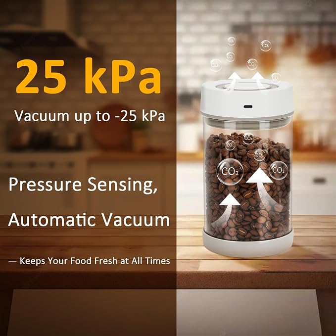 Coffee Bean Storage Container, 600ml Electric Airtight Coffee Canister - Image 3