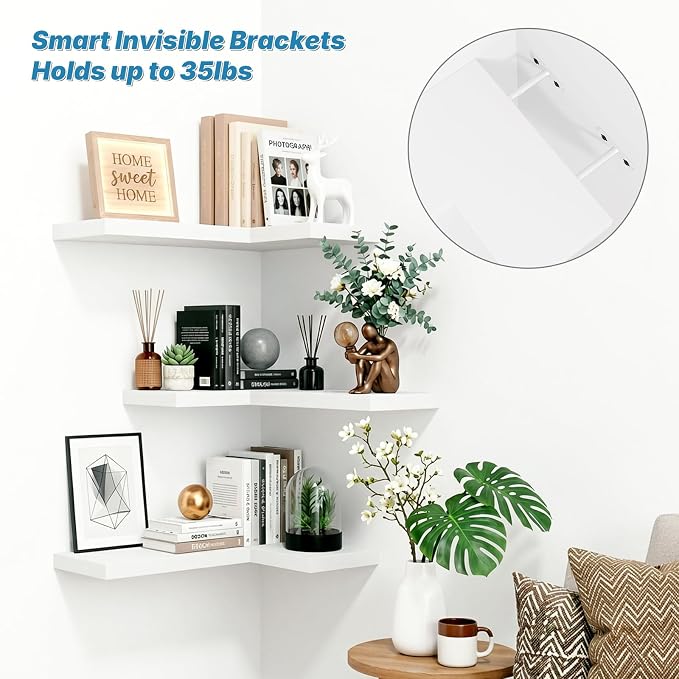 NATURE'S SOURCE Floating Corner Shelves - Image 5