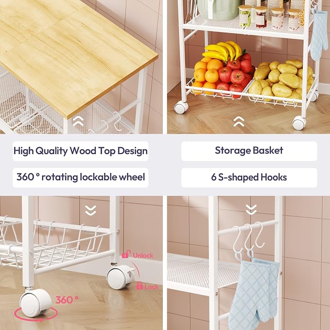 SWTYMIKI Rolling Kitchen Microwave Cart - Image 8