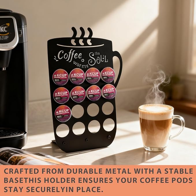Metal K Cups Coffee Pod Holder, 19 Pods Holder Display, Coffee Bar Organizer - Image 5