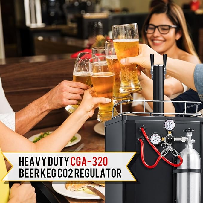 Dual Output CO2 Regulator for Kegerator 0-60psi Beer Keg Regulator 0-3000psi - Image 6