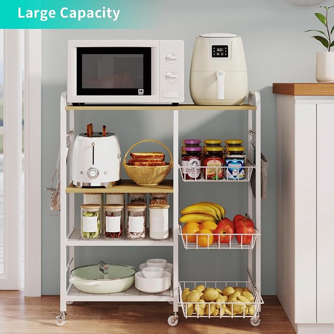HapiRm Rolling Kitchen Microwave Cart - Image 2