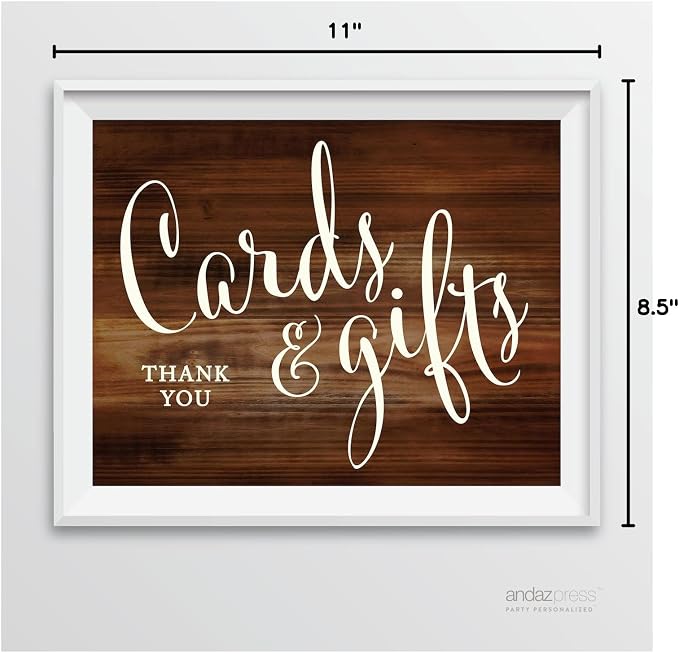 Andaz Press Wedding Party Signs, Rustic Wood Print, 8.5-inch x 11-inch - Image 7