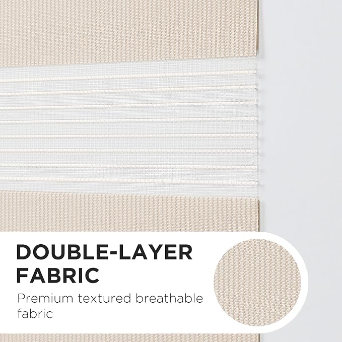 Joydeco Cordless Zebra Blinds for Windows, Dual Layer Light Control Window - Image 4