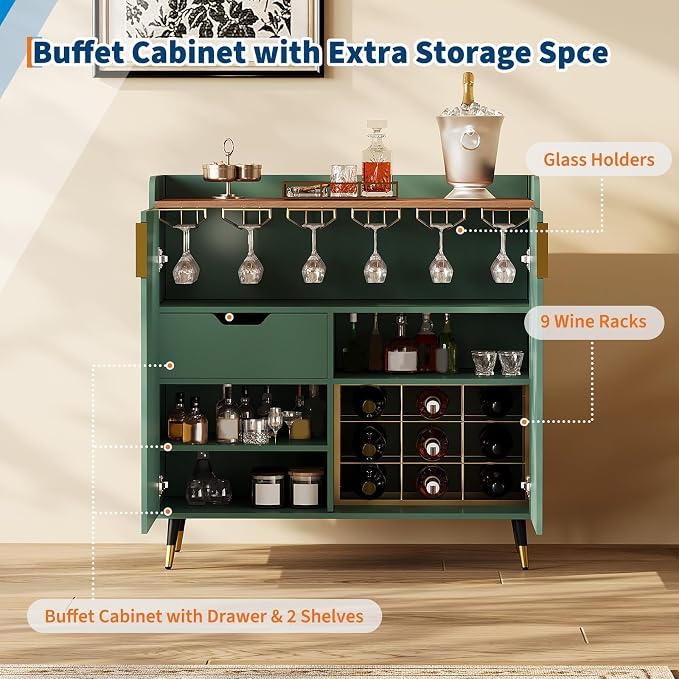 Modern Fluted Wine Bar Cabinet - Image 5