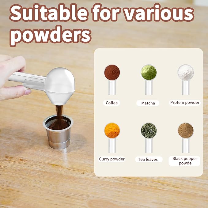 Coffee Scoop with Funnel for Ground Coffee, Protein Powder & Tea, for Reusable - Image 5