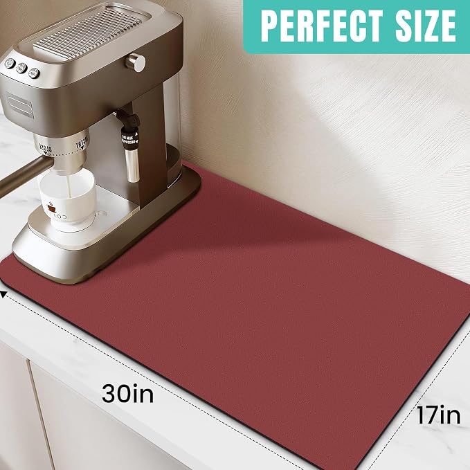 WISELIFE Coffee Mat Super Absorbent Dish Drying Mat Coffee Bar Accessories Match - Image 2
