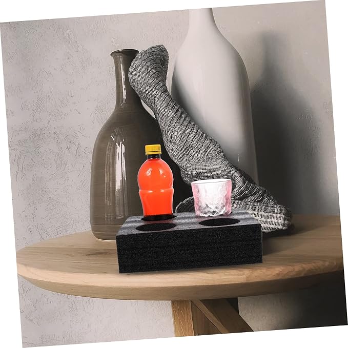 LIFKOME 4-Cup Drink Carrier Tray Thickened Black Beverage Holder - Image 4