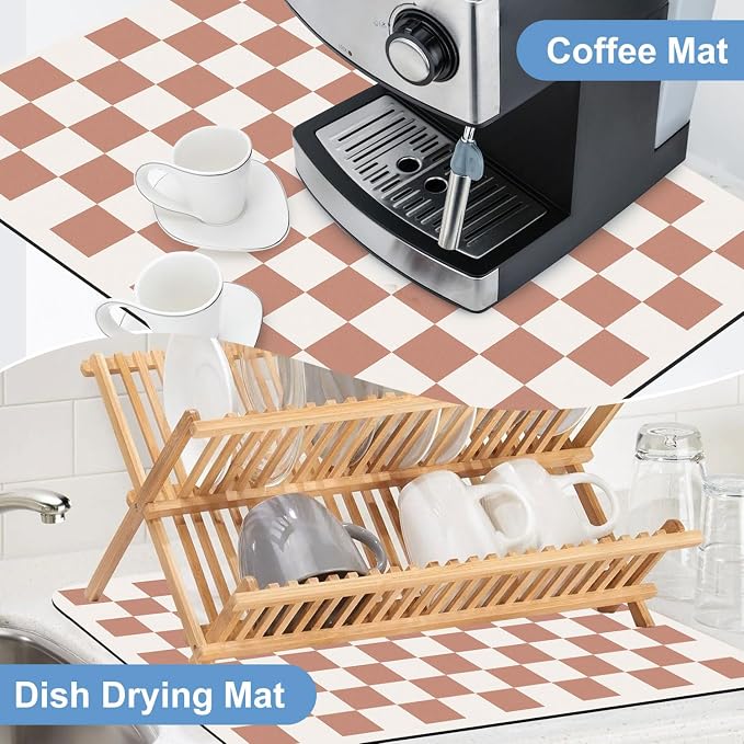 Clinuse Coffee Mats, Quick Dry Mat, Diatomite Absorbent Aesthetic Large Drying - Image 8
