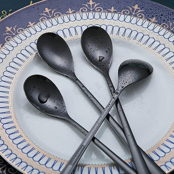 Black Long Handle Spoon, Coffee Stirrers, Premium Stainless Steel Coffee Spoons - Image 7