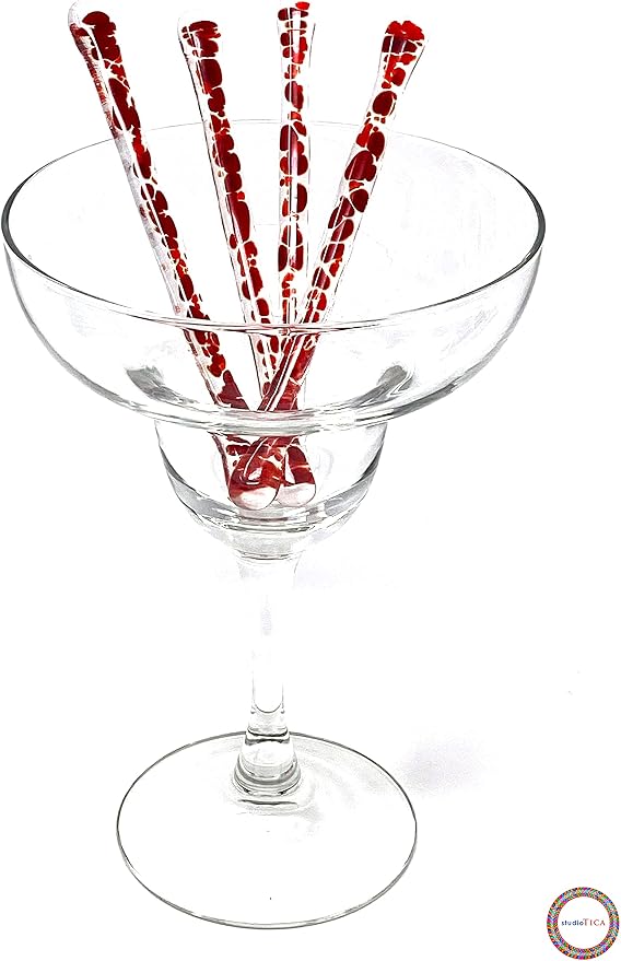 studioTica Handmade Glass Swizzle Sticks: Dragon's Breath, Cocktail + Hiball - Image 2