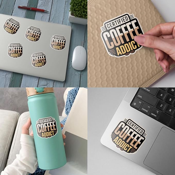 3pcs-4in Certified Coffee Addict Sticker, Coffee Addict Sticker, Funny Caffeine - Image 3