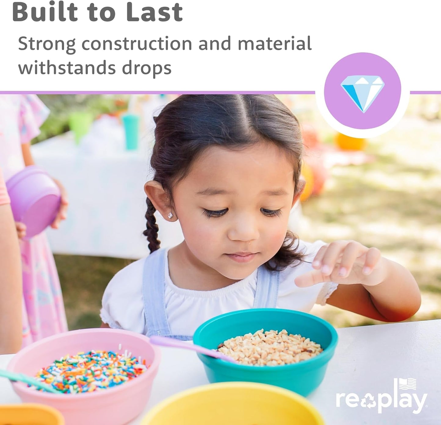 Re-Play 12 Oz. Toddler Bowls for Snack and Everyday Dining - Dishwasher and Microwave Safe - Made in USA - Set of 3-5.75" x 5.75" x 2" - Easter