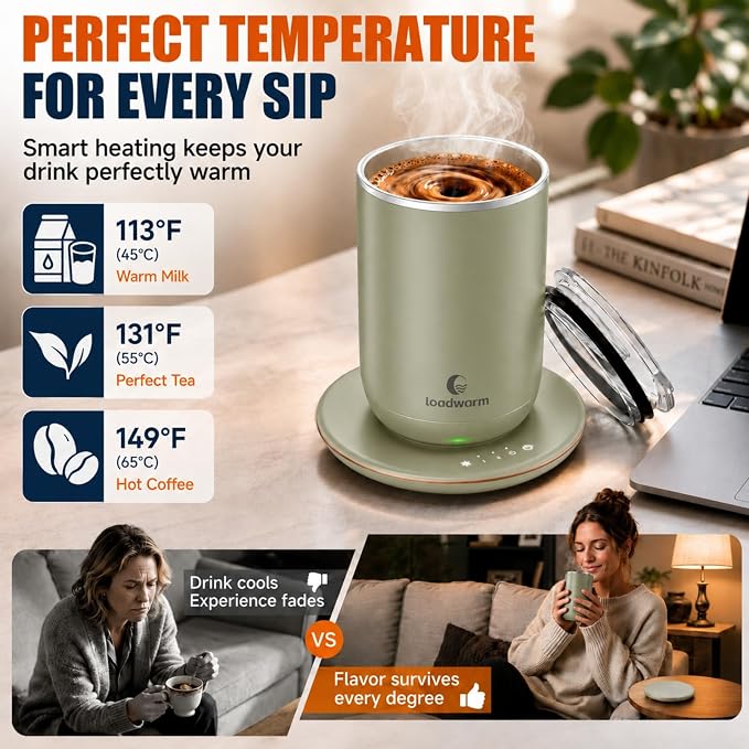 Self Heated Stirring Coffee Mug, 10oz Auto Mixing Cup - Image 2