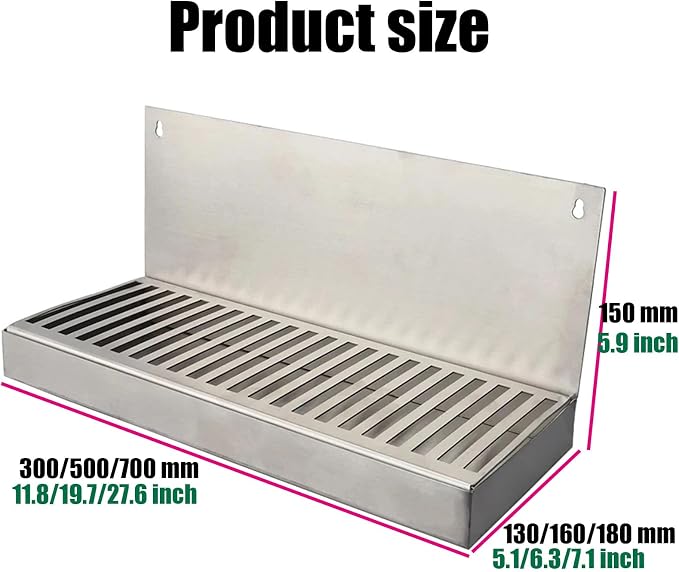 Wall Mount Drip Pan Easy to Clean, Stainless Steel Drip Tray Beer - Image 7