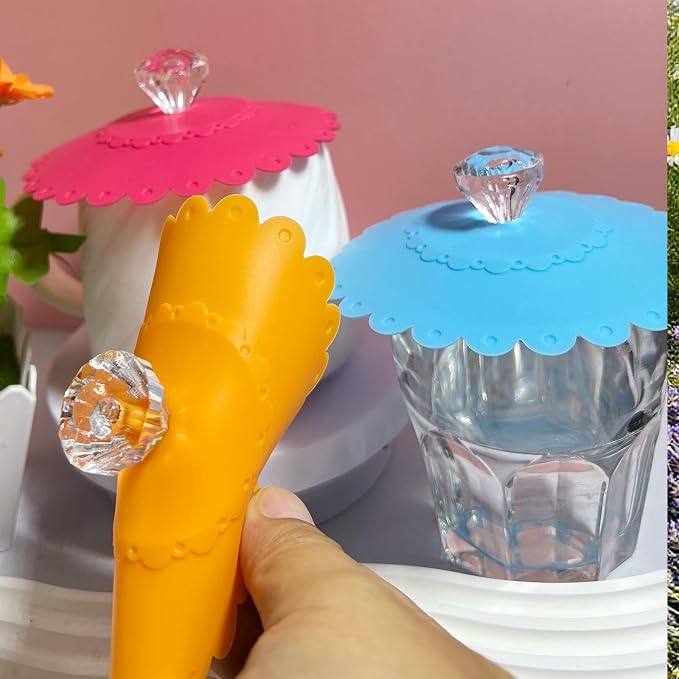 flower Silicone Cup Covers, Flexible Mug Covers, Tea Pots, Hot Cup Lids - Image 3