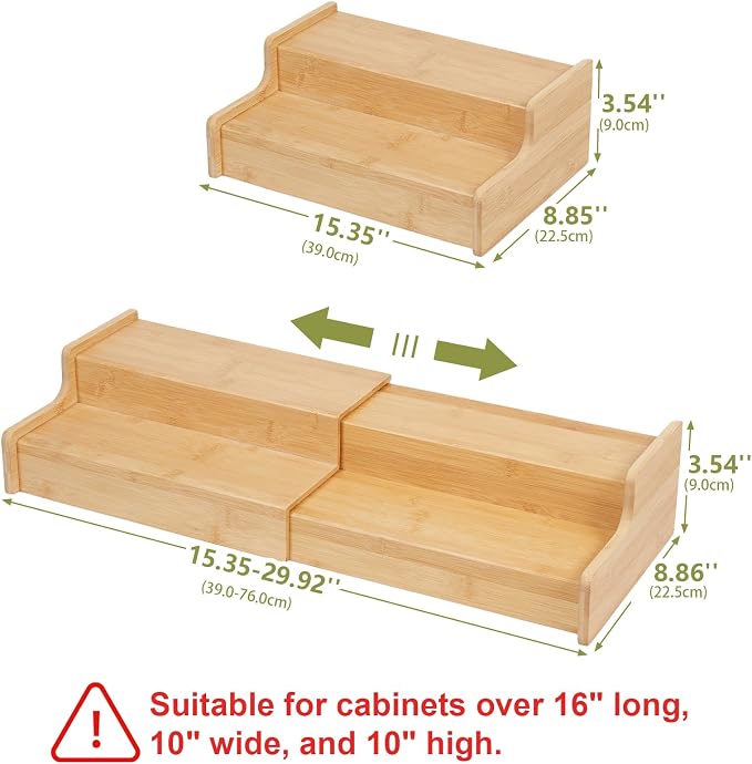 Hongtamoya 2-Tier Expandable Bamboo Mug Holder Coffee Mug Rack Organizer - Image 2