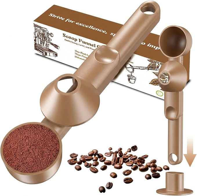 Coffee Scoop with Funnel for Ground Coffee, Protein Powder & Tea, for Reusable by Mudygelay
