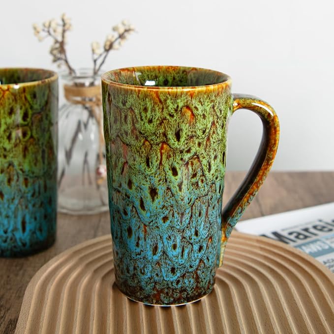 20oz Porcelain Coffee Mugs Set of 2, Large Tall Coffee Mugs - Image 6