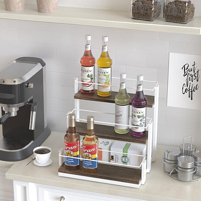J JACKCUBE DESIGN Coffee Syrup Organizer Rack Station, Coffee Bar Accessories - Image 6