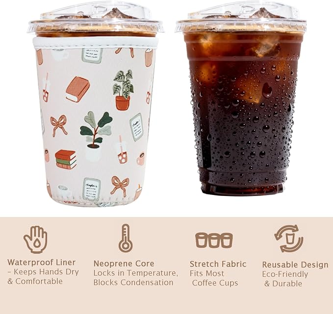 Reusable Insulated Sleeve for Iced Coffee Cup, Beverage Holder for Iced Coffee - Image 6