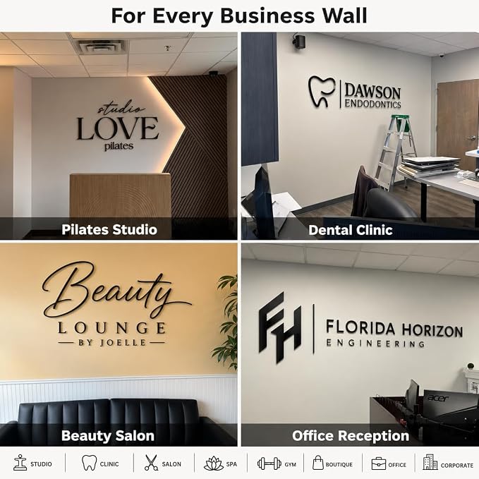 Custom Acrylic Business Logo Sign, Personalized 3D Laser Cut Wall Sign - Image 3
