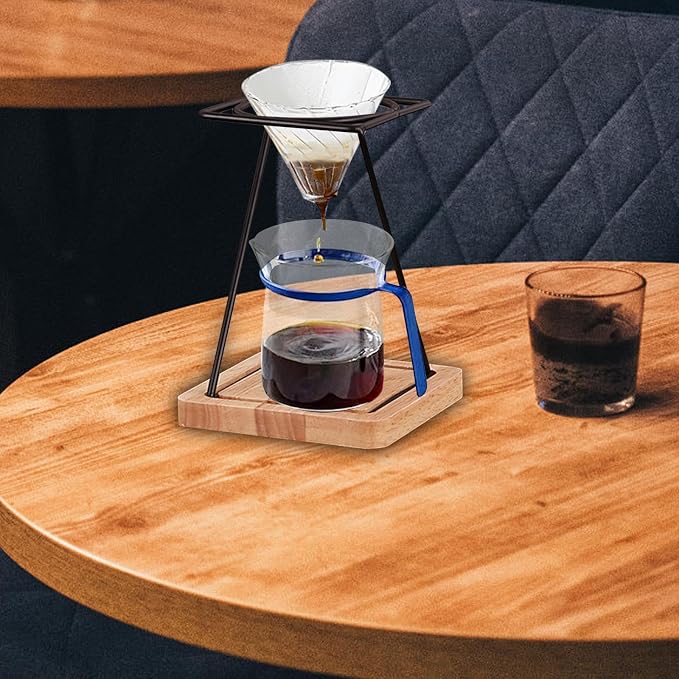 Pour over Stands Coffee Station Wood Coffee Drink Maker Drip Coffee Stand - Image 3