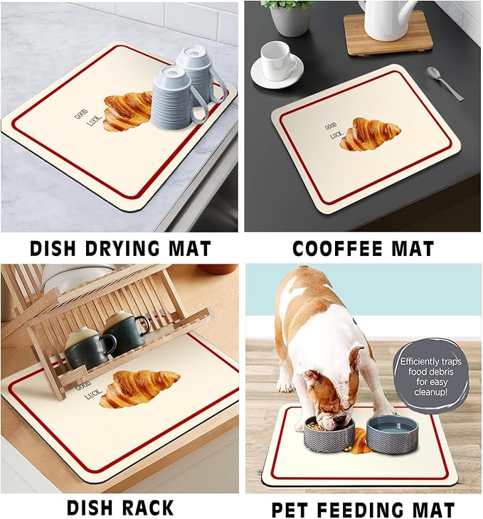 Coffee Bar Mat Rubber Dish Drying Mat - Image 4