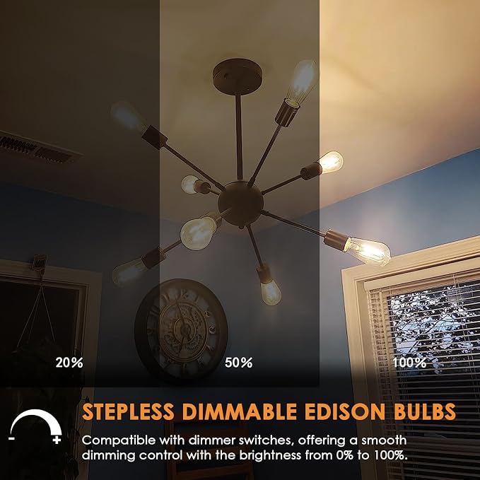 Qingmiao Vintage LED Edison Bulbs, ST58 Dimmable 4W E26 LED Bulb 40W Equivalent - Image 3