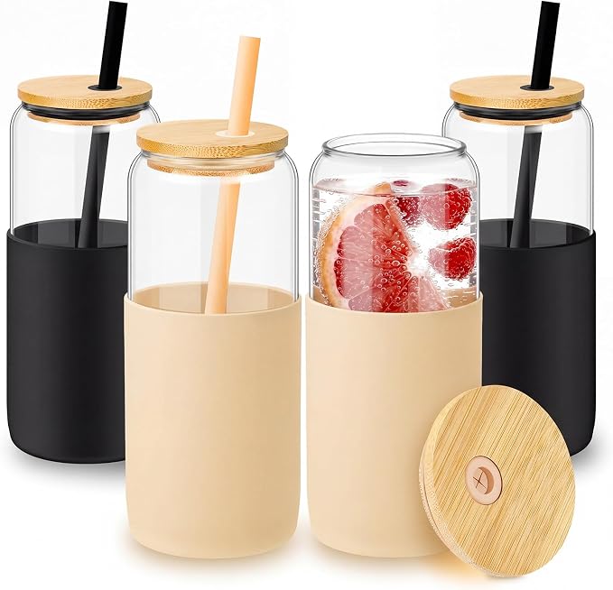 FillTouch 4 Pack 20 oz Glass Cups by FillTouch