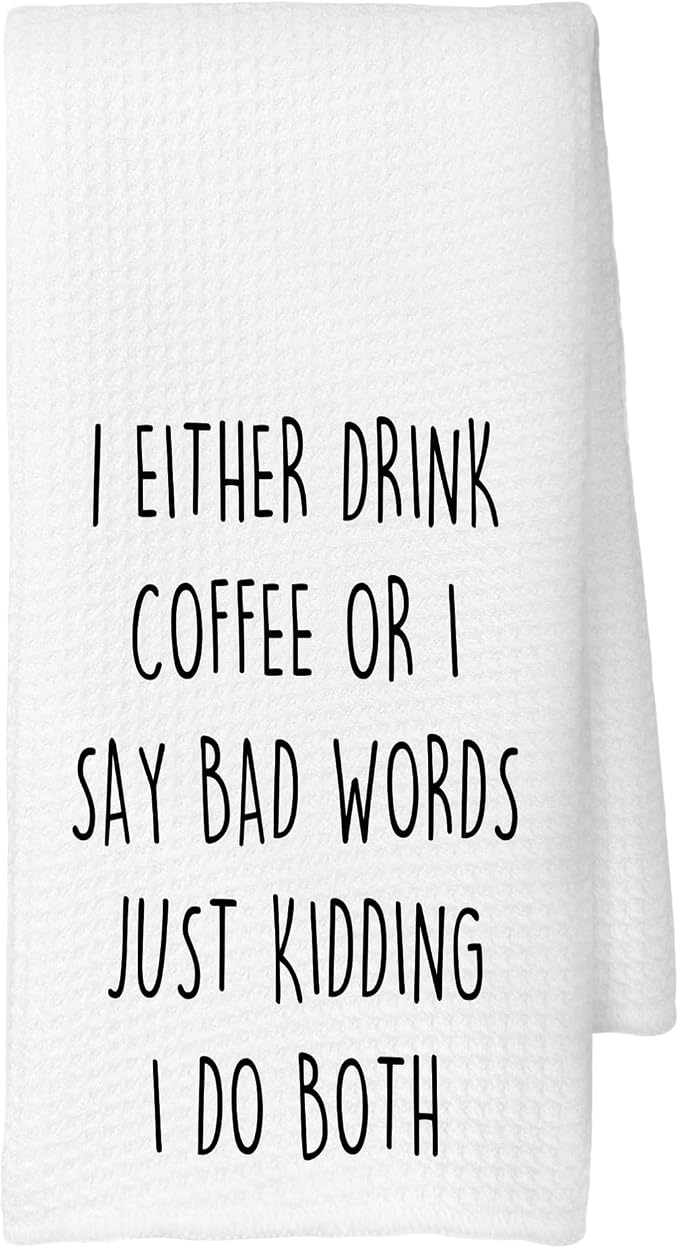 Funny Sarcastic Coffee Kitchen Towels, Coffee Lover Gifts by CUANFDDSF