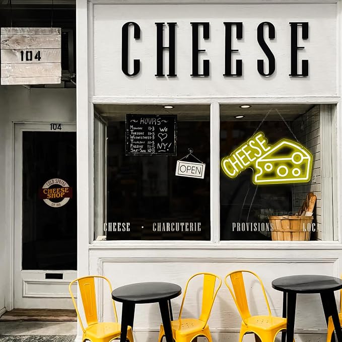 Balanar CHEESE Neon Signs For Wall Decor LED Lights For Bedroom Yellow Neon - Image 4