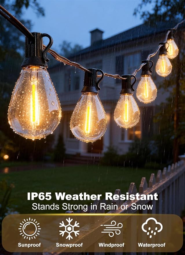 100FT Outdoor String Lights Waterproof, 36+1 Shatterproof S11 LED Bulbs - Image 6