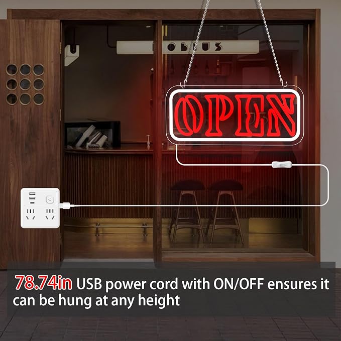 Neon Open Sign for Business LED Neon Open Light Sign Powered by USB - Image 6