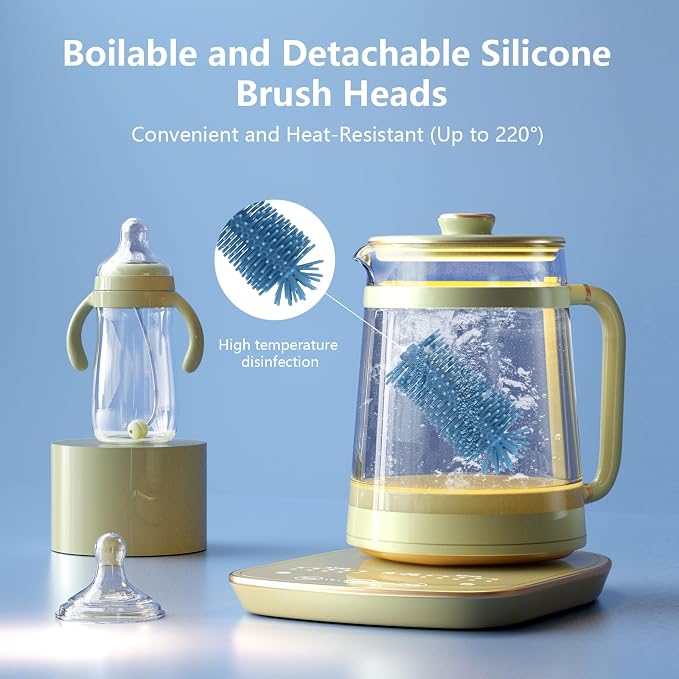Silicone Bottle Cleaning Brush, Baby Travel Essential Bottle Brush Set - Image 6