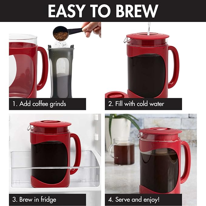Primula Burke Deluxe Cold Brew Iced Coffee Maker, Comfort Grip Handle, Durable - Image 3