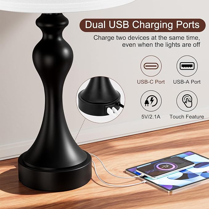 Seealle Touch Lamps for Nightstand - Image 4