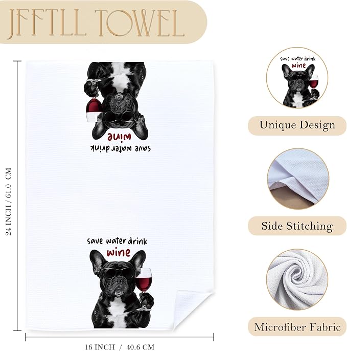 Funny French Bulldog Kitchen Towels, Frenchie Gifts - Image 7