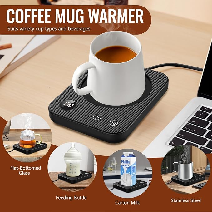 Mug Warmer, 3-Temp Settings Coffee Mug Warmer, Automatic Shut Off Coffee Warmer - Image 5