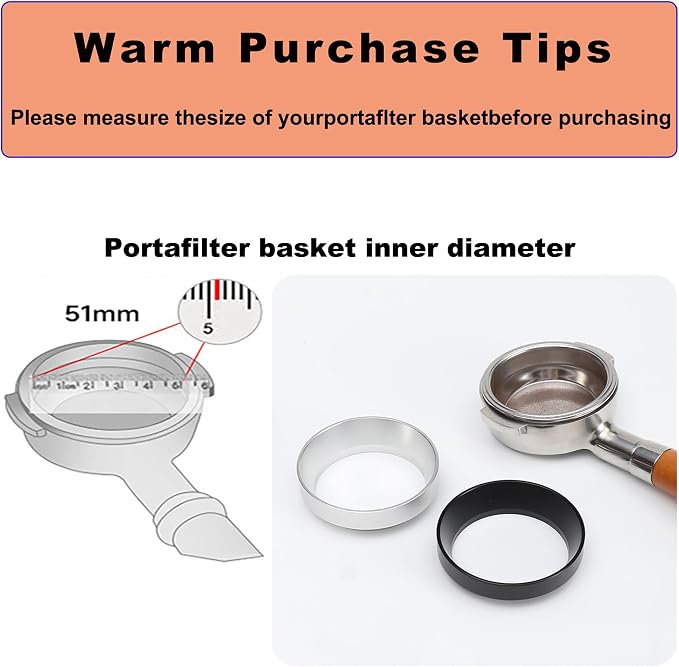 51mm Espresso Dosing Funnel & Silicone Mat, Magnetic Coffee Dosing Ring - Image 5