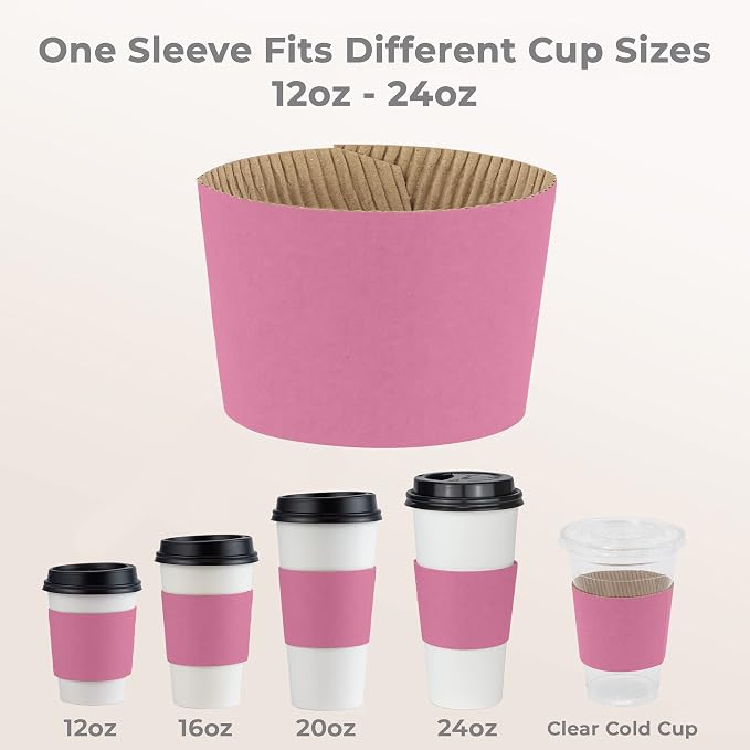FMP Brands Pink Coffee Cup Sleeves Disposable - Image 4