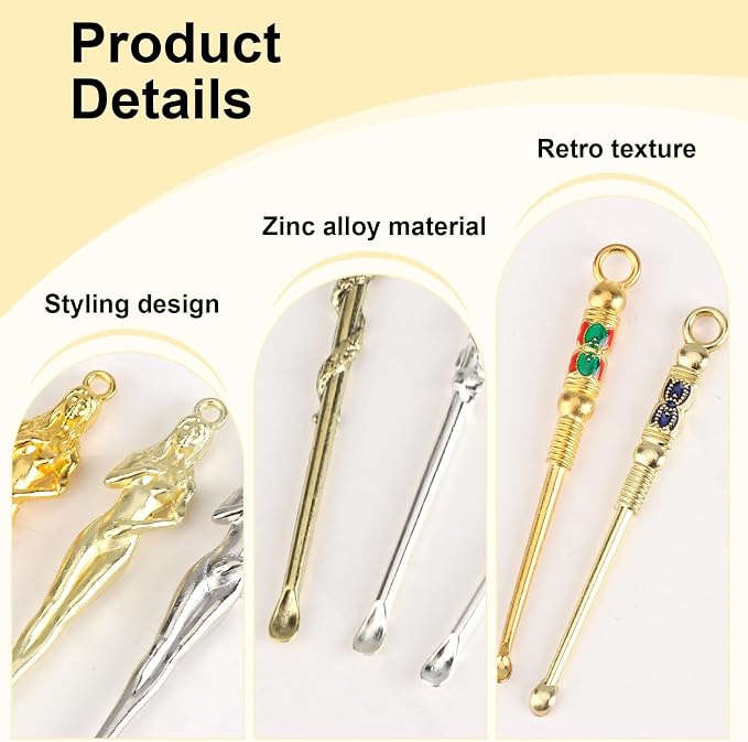 8Pcs Mini Stainless Steel Powder Spoon Set, Tiny Shovel and Pick, Portable Kit - Image 3