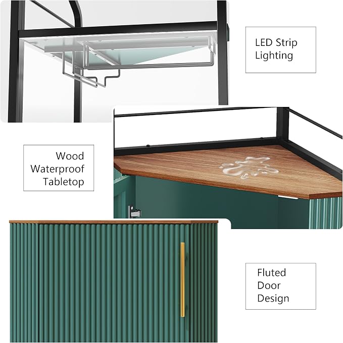 ARTPOWER Corner Bar Cabinet - Image 5