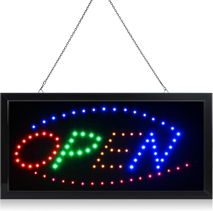 LED Neon Light Open Sign With Animation On/off and Power On/Off two Switchs by E-ONSALE