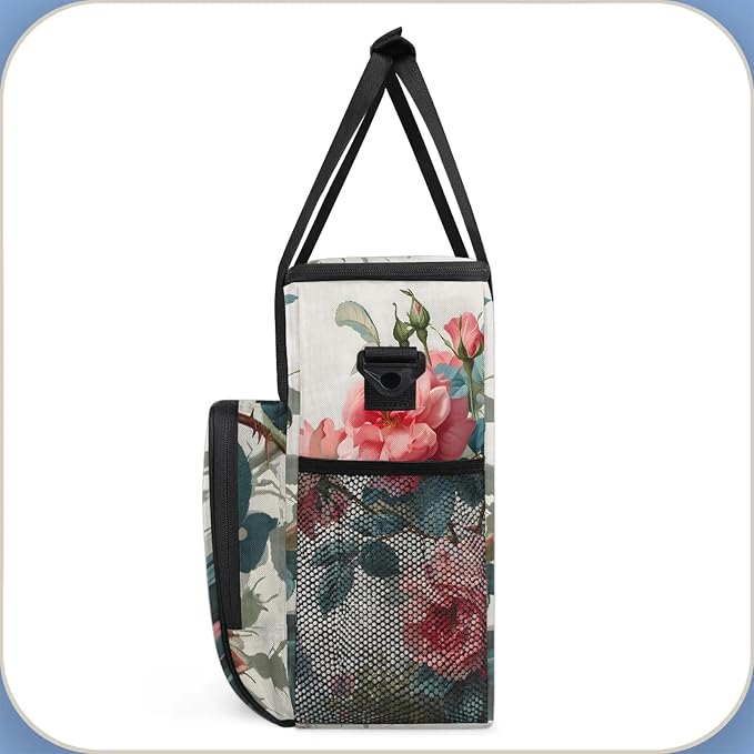 Paris Eiffel Tower Rose Flowers Coffee Maker Carring Bag, Large Insulated - Image 4