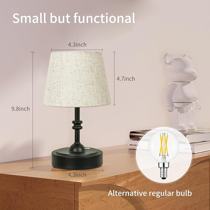 ONEWISH Small Cordless Lamp, Battery Operated Table lamp Dimmable, 4000mAh - Image 5