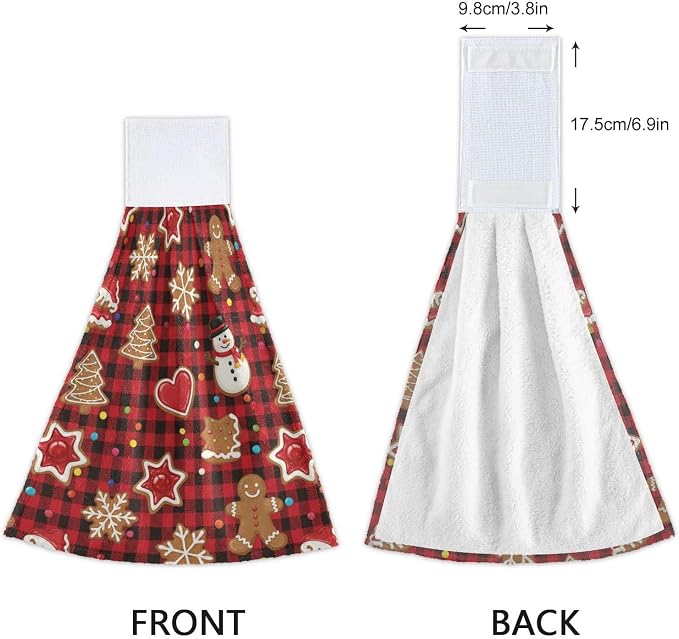 Dussdil Christmas Gingerbread Cookies Kitchen Hanging Towel 12 x 17 Inch Tree - Image 4