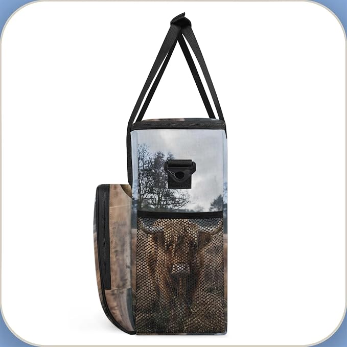 Highland Cow Animal Coffee Maker Carring Bag, Large Insulated Storage Organizer - Image 4