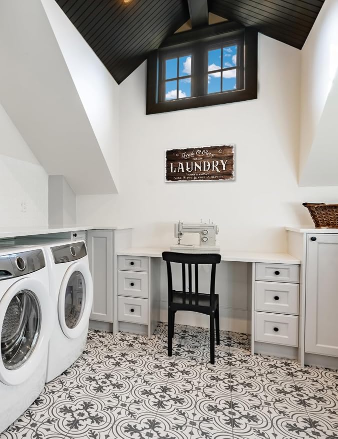 IPIC - Laundry Room Decor, Rustic Canvas Wall Art Print on Acid-Free Cotton - Image 4