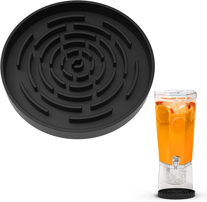 Drip Tray Compatible with Ninja Slushie machine, 1 Pack Black Silicone Drip Mat by brikinte